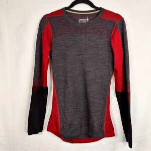 Men's Smartwool intraknit 200 crew charcoal heather base layer sweater winter